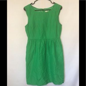 J. Crew Size 8 Green Silk Blend Mini Dress